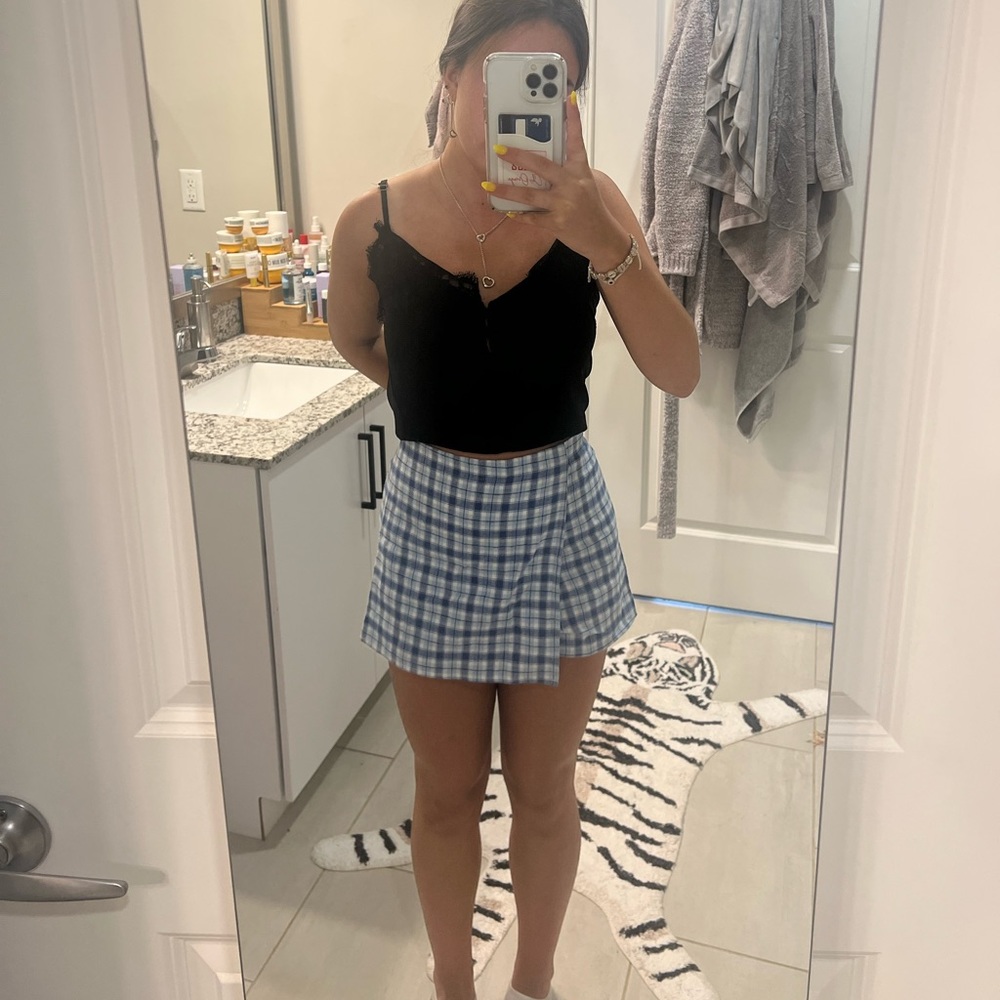 Blue Plaid Skort